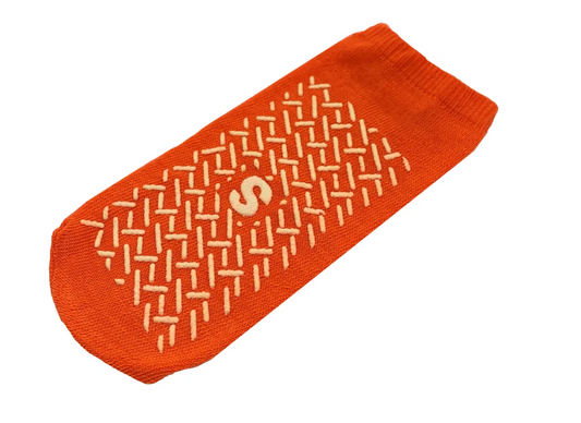 Anti-Rutsch-Socken Größe S, orange, beidseitig beschichtet (Größe 32-35) 1 Paar - Mindestbestellmenge 5 Paar